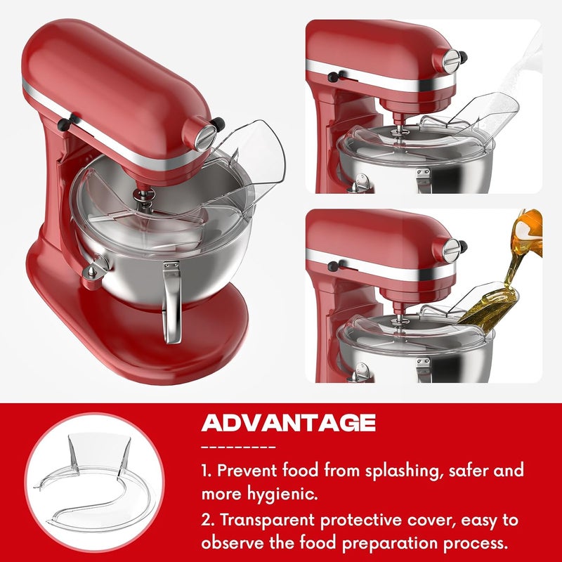 HOZODO Pouring Shield for KitchenAid Mixer & Splash Guard Attachment - Compatible with 5.5-8QT Bowl-Lift Stand Mixers for KitchenAid - Image 3
